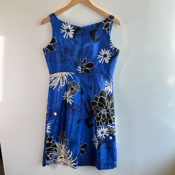 Sheri Martin‎ Dress Blue Floral  Cocktail Whimsical  Size 6 Retro Vintage Y2K - Picture 9 of 13